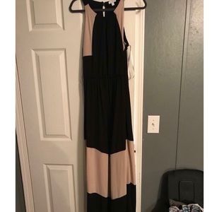 Tan and black dress